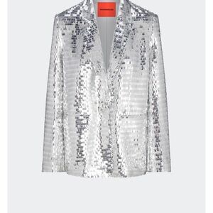 Silver Sequin Blazer and Pants Set by Simon Miller